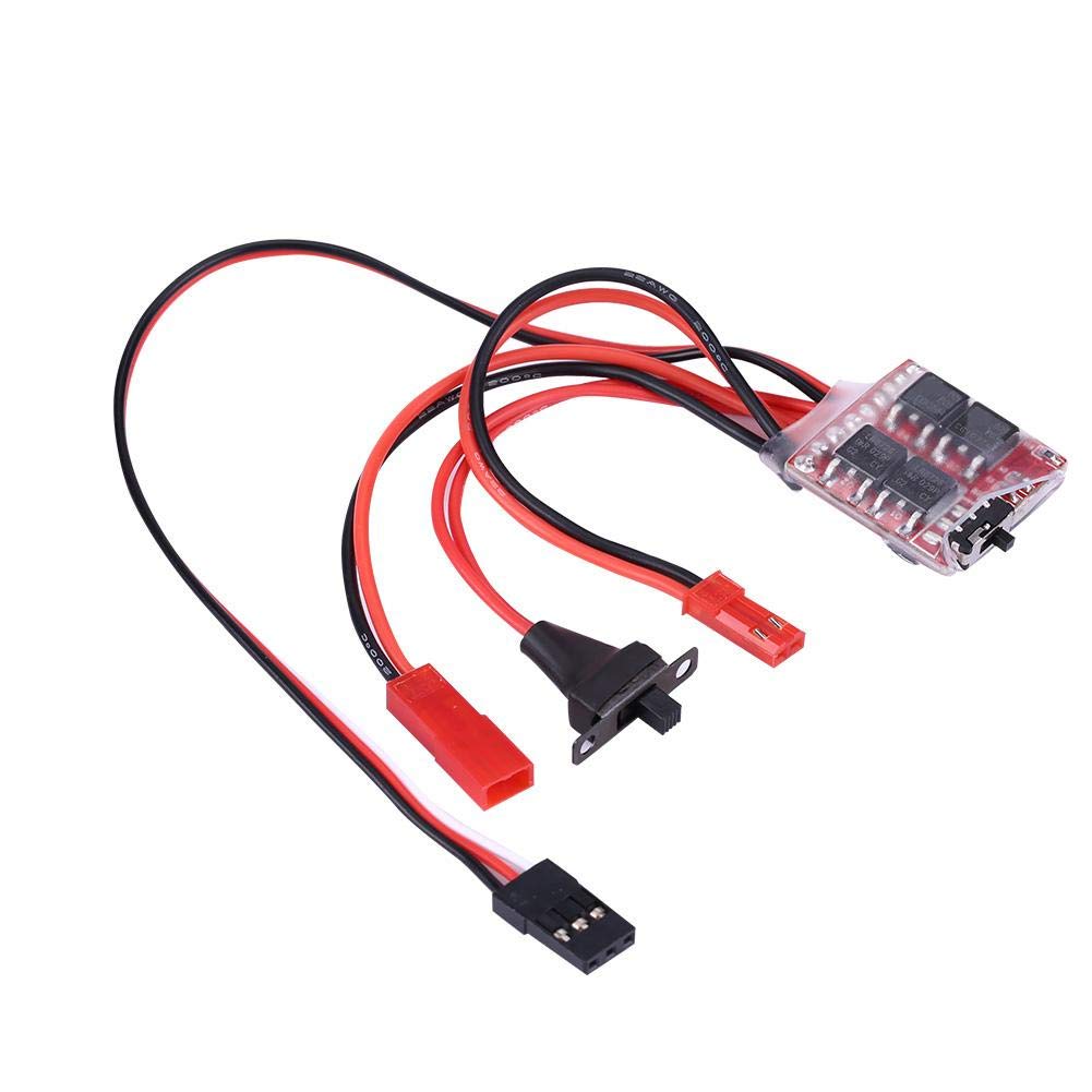 Drfeify RC Model ESC, RC Car Boat 20A Brushed Electronic Speed Controller with Brake for 130/180/260/280/380 Supports Engine