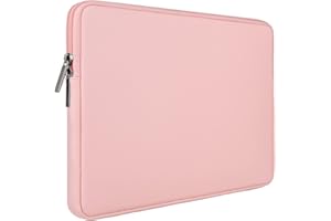 RAINYEAR 15.6 Inch Laptop Sleeve Soft PU Leather Case Protective Water Resistant Zipper Padded Cover Carrying Bag Compatible 