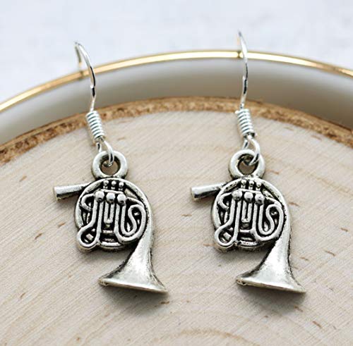 French Horn Earrings - 925 Sterling Silver Hooks - French Horn Gifts for Women - Musician Gifts - Fast Shipping - Thumbnail 4