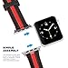 Apple Watch Pebble Leather Dual Material Band, Poetic [Premium Leather] Apple Watch 42mm Replacement BandNEW [Volante] - Premium Material Pebble Leather with Quilted Leather and Red Sport Stitching Design and Wide Band with Integrated Metal Clasp for Apple Watch 42mm (2015) - Black/Red (3-Year Manufacturer Warranty From Poetic)