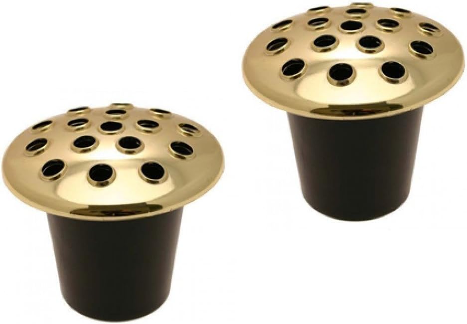 VFM 2 Pack Grave memorial Vase Inserts Gold Lids UK Made Amazon.co.uk