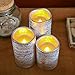 Lily's Home Everlasting Flameless Flickering LED Candles with Remote and Timer, Battery Powered, Scent and Smoke Free, Safe for Use Around Kids and Pets, Silver, Set of 3