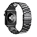 Simpeak Band Compatible with Apple Watch 42mm 44mm Series 6 SE 5 4 3 2 1, Women Men Solid Stainless Steel Business Band Strap Replacement for iWatch 42 44, Small Black