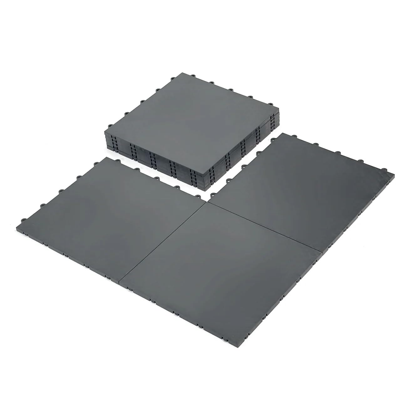 Photo 1 of InOut Flooring 8 Anthracite Tiles - High Durability Colored Flooring Tiles - Interlocking Versatile Training Surface - Roller Skate Indoor & Outdoor, Dance Floor, Basketball