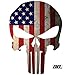 2X Large Punisher Skull American Flag Patriotic Auto Car Decal Bumper Sticker Vinyl For Truck RV SUV Boat Window Support US Military Marines Navy Seal Army