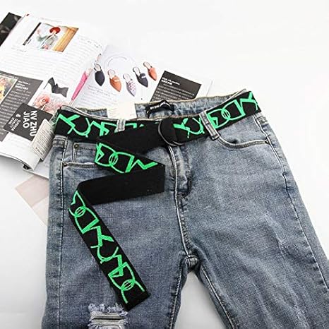 Amazon Co Jp 最新のファッションレディースベルトワイルドキャンバス快適なユニセックスwaistbeltsユースサンシャインタイプ若い学生女性パンツベルト パック Color 4 Black D Belt ホーム キッチン
