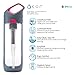 KOR Nava BPA Free Reusable Water Bottle I 650ml (22 Oz) I Filter Straw I Eco-Friendly I Leak Proof Flip Top w/Handle I Great for The Travel, Gym, Running, and Sports I Dishwasher Safe