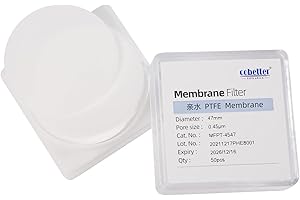 COBETTER 100 Pieces/Pack PTFE Disc Membrane Filters Hydrophilic 47mm Diameter 0.45µm Pore Size