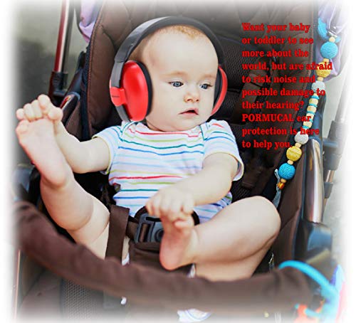 Baby Ear Protection Ear Muffs for 3 Months to 2+ Years Noise Reduction Hearing Protection for Infant and Toddlers with Devil Horns. (Red2)