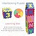 Dimple Baby Foam Play Mat (36-Piece Set) 5x5 Inches Interlocking Alphabet and Numbers Floor Puzzle Colorful EVA Tiles Girls, Boys Soft, Reusable, Easy to Clean