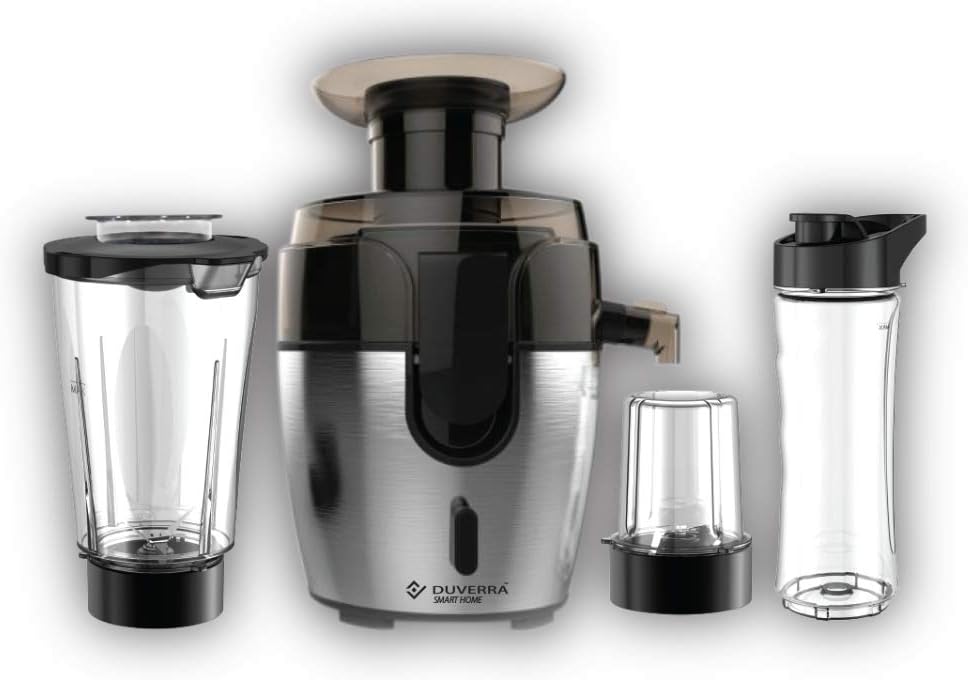 Juicer, Blender and Mixer Grinder – 3 in 1, 75MM Wide Mouth Stainless Steel Centrifugal Juicer, BPA-Free, Non-Slip Feet, Three Speed Juicer Machine for Fruits and Vegetable