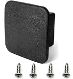 LFPartS 2" Black Trailer Hitch Cover Rubber Tube Plug 2 Inch Insert and Free Bonus Stainless Steel License Plate Screws
