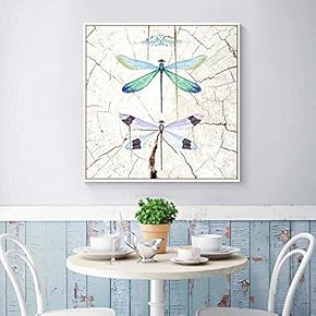 Floating Framed Canvas Wall Art for Living Room, Bedroom Wooden Background Animal Canvas Prints for Home Decoration Ready to Hang - 16x16 inches