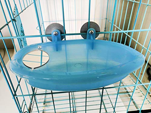 Bonaweite Bird Bathroom Accessory for Pet Parrots, Bird Cage Parrot Supplies Bathing Tub Bath Box with Mirror for Birds