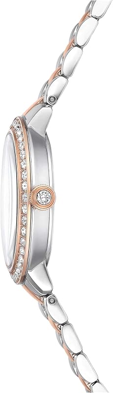 Matrix 3-Link Orologio, con Cristalli, Swiss Made, Meccanismo al Quarzo, Impermeabile Fino a 50 m, Placcatura in Tono Oro Rosa, 30 x 30 mm, 7 mm, 12,5-19 cm, 1,2 cm