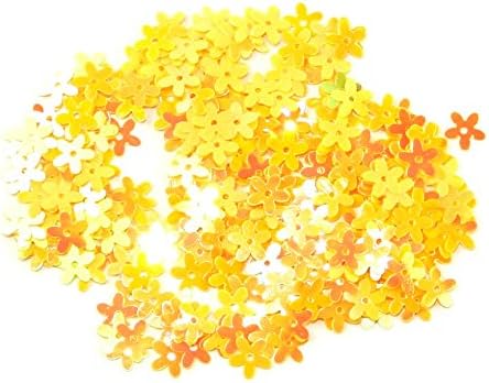 Papercellar Flower Shape Sequins Yellow Orange - per pack