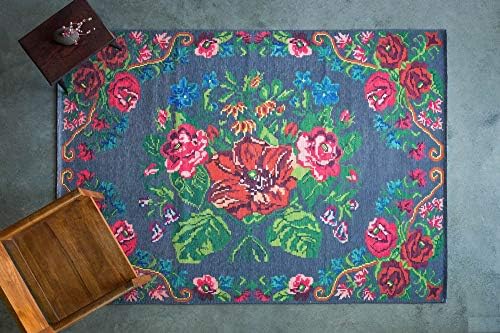 Hipsterlab Rozenkelim Vloerkleed Antraciet 160 x 230cm