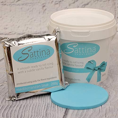 Mediterranean Blue Sugarpaste (Ready to Roll Icing) by Sattina 500g Tub