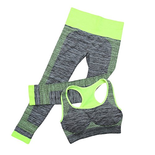 Hotiary Mid-Impact Racerback Sports Bra with Pants Yoga Sets Space Dye Colors