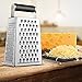 Zestkit Box Cheese Grater Stainless Steel with Silicone Hand Guard Set for Parmesan, Ginger, Vegetable (4 Sided)