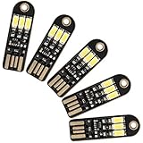DROK&reg; 5PCS 3LEDS Handy USB Night Light 5V 150mA 6000k Pocket Nightlight with USB Connector and Touch Dimmer Switch Supper Bright White Light Dimmable Lamp for Home Decoration Xmas Gift Camping