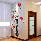 DIY Vase Flower Tree Crystal Arcylic 3D Wall Stickers Decal Home Decor Gift 80cm x 40cm
