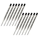Schmidt P900 Parker Style Ballpoint Pen Refill, Medium Point, Black Ink, Pack of 12 (90011)