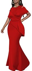 Red Formal Dresses for Women Sexy Cold Shoulder