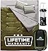 HiHiker Double Sleeping Bag Queen Size XL -for Camping, Hiking Backpacking and Cold Weather, Portable, Waterproof and Lightweight - 2 Person Sleeping Bag
