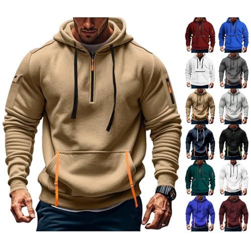 Mens Hoodies Long Sleeve Fashionable Casual Sweater Men Fleece Jackets Half Full Zip Sweatshirt Hoodie Comfortable Mens Sweatshirts and Hoodies Oversized Hoodie