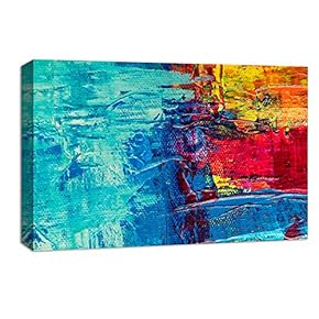 Canvas Wall Art Abstract Colorful Painting Artwork for Home Prints Framed - 12x18 inches