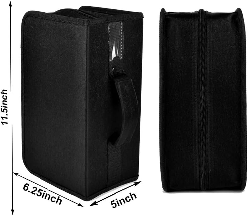 ALAVISXF CD Case, 160 Capacity Nylon CD DVD Holder Protective Zipper Portable Disc Storage Wallet Organizer for Car Travel (Black): Computers & Accessories