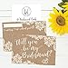 Hadley Designs 15 Will You Be My Bridesmaid Cards Kraft Lace, I Can't Say I Do Without You, Rustic Bridesmaids Proposal Note For Gifts, Blank Ask To Be Your Bridesmaids Invitations Set