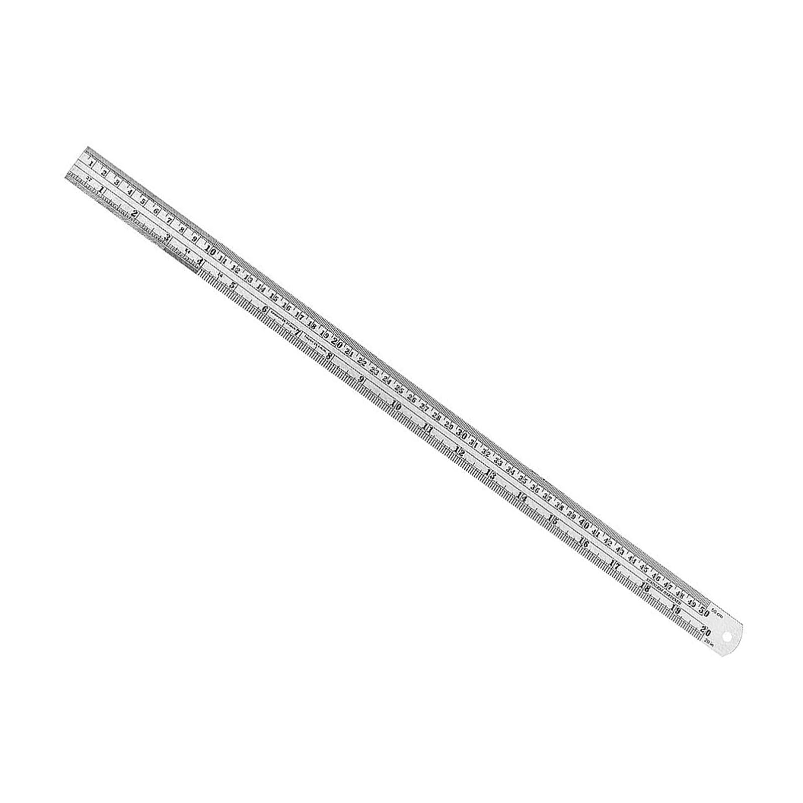 Kozelo Metal Straight Edge Ruler - [ 500mm 20 Inch Metric ] Stainless Steel Centimeters Rulers for Precision Measuring Use, with Hang-up Hole