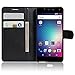 BLU R1 HD PU Leather Case, QIBOX Premium Kickstand Flip Cover with Card Slot for BLU R1 HD Phone (Black)