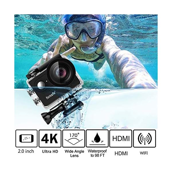 LKNJLL 4K WiFi Sport Action Kamera Ultra HD wasserdichte DV Camcorder 16MP 170 Grad Weitwinkel – Bild 3