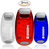 LED Safety Lights + FREE Bonuses | Clip on Flashing Strobe Light High Visibility for Running Jogging Walking Cycling Best reflective gear for Kids Dogs Bicycle Helmet Bike Tail light