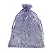 ANSLEY SHOP 100pcs 5x7 Inches Drawstrings Organza Gift Candy Bags Wedding Favors Bags (Purple with Silver)