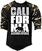 California Republic Men's Baseball Raglan Camo-Black S-3XL