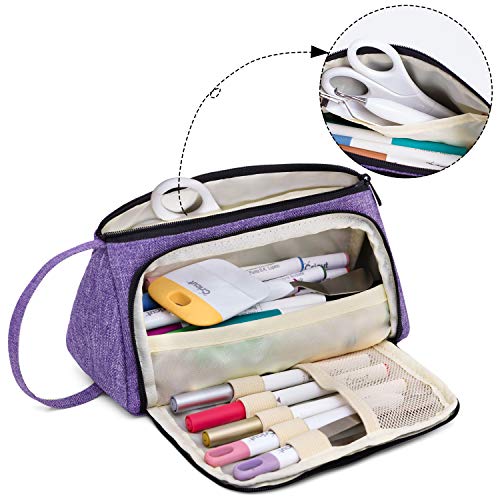 Luxja Bag for Cricut Pen Set and Basic Tools, Carrying Case for Cricut