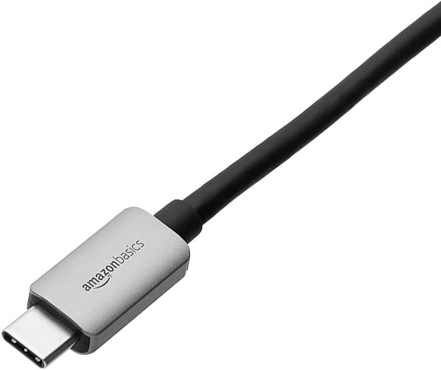 Amazon Basics Aluminum Uni-Directional USB-C (Source) to DisplayPort Cable (Display) - 6-Foot, Black, 1.8 metres - Image 5