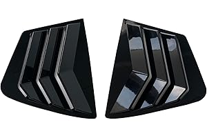 Xhfarce Window Louvers for 9th Gen Honda Civic Sedan 2012 2013 2014 2015 Rear Side Window Louvers Air Vent Shades Panel Cover Auto Exterior Decoration Accessories（Rear Side Bright Black）