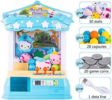 SYLTL Claw Machine, the Claw Toy Grabber Machine with Lights Music Indoor Arcade Games Electronic Mini Candy Toys Grabber Crane,Blue
