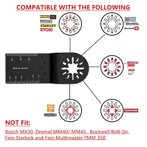 HOTBEST 100Pcs Oscillating Accessory Kit Mixed Multitool Metal Wood Oscillating Saw Blades for Sanding Grinding Cutting