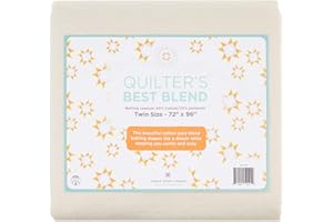 MISSOURI STAR QUILT CO. Quilt Batting Twin Size 72 x 96 | 80/60 Warm Cotton Poly Filling with Quilt Pattern Included | Medium Weight Batting Roll White NOT5390 Twin Batting