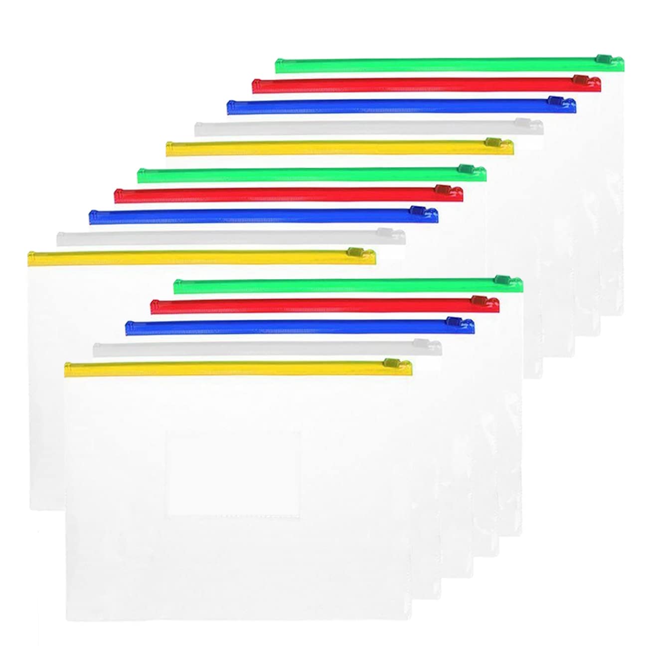 A5 Zip Wallet A5 Transparent Zip Bag Clear Plastic File Bags File Folders Zip Bags (A5-15Pcs)