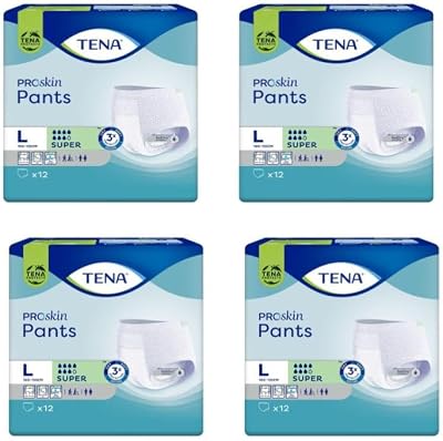 TENA Pants Super Large 12 Pants Pack of 4 Brand New Disposable Briefs