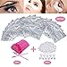 Under Eye Pads Lint Free Lash Extension Eye Gel Patches & Eyelash Mascara Brushes Wands Applicator Makeup Brush & Nail Art Tattoo Glue Rings Holder Beauty Tools (100 PACKS)