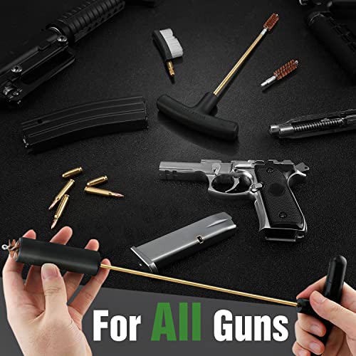 Swiss+Tech Universal Gun Cleaning Kit, 16 Piece Gun Cleaning Kit with Cleaning Rod, Bore Brushes, Gun Cleaning Jags and Cleaning Patches, for Handguns, Rifles and Shotguns, Portable Case Included