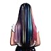 Remylady 22'' Synthetic Fiber Rainbow Multi-Color Clip On In Hair Extensions Party Highlights Straight Hairpieces ( 9 color ) hair pieces for birthday party